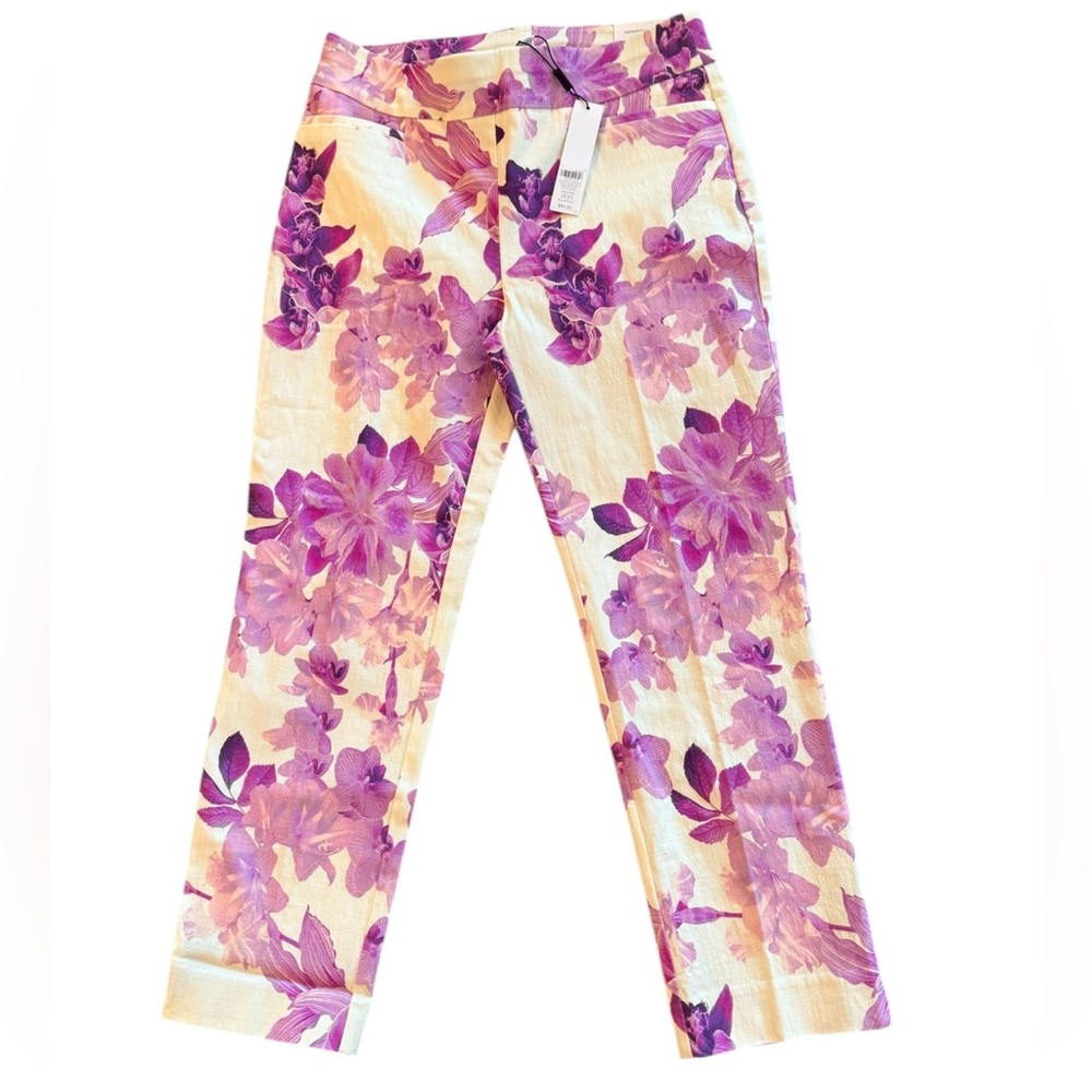 NWT CHICOS Women's Floral Wide-Leg Pants - Purple/Orchid - Picture 4 of 6
